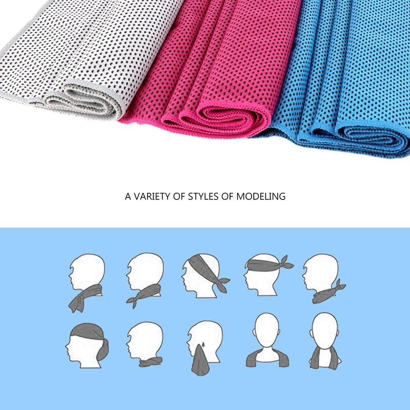 Biange Cooling Towels (40"x 12", Pack of 60) for Neck and Face, Cold Towel for Hot Weather, Sports, Workout, Fitness, Gym, Yoga, Golf, Pilates, Travel, Camping & More - Image 5